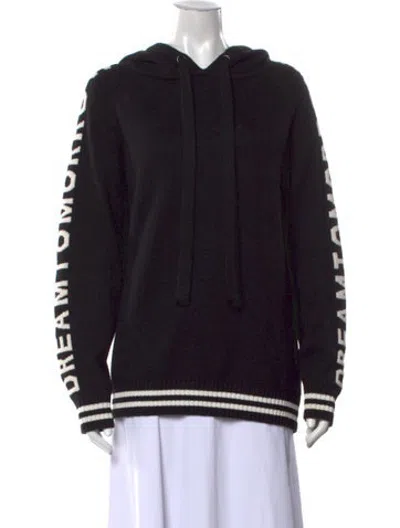 Pre-owned Maje Graphic Print Crew Neck Sweater In Black