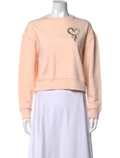 Pre-owned Maje Graphic Print Crew Neck Sweatshirt In Pink