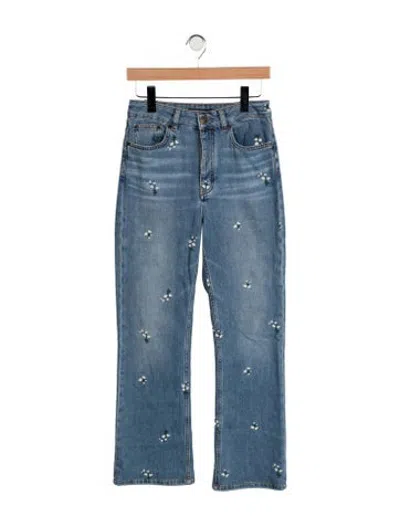 Pre-owned Maje High-rise Flared Jeans In Blue