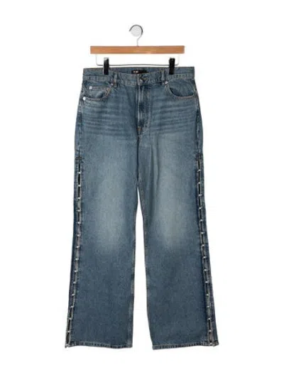 Pre-owned Maje High-rise Flared Jeans In Blue