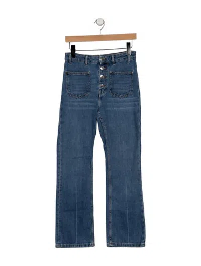 Pre-owned Maje High-rise Flared Jeans In Blue