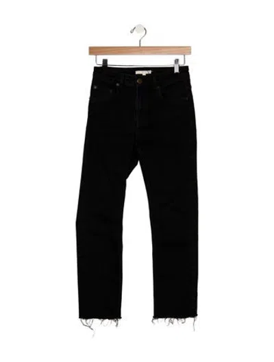 Pre-owned Maje High-rise Straight Leg Jeans In Black