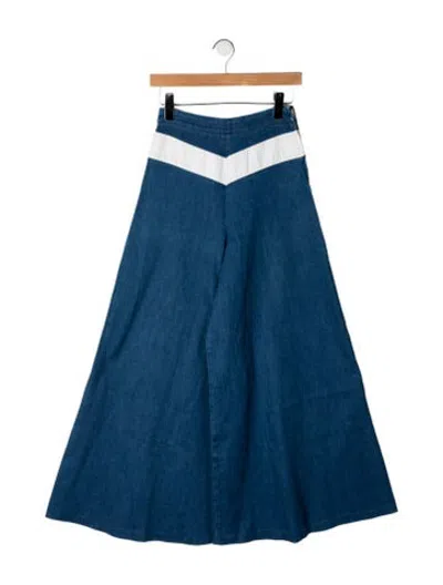 Pre-owned Maje High-rise Wide Leg Jeans In Blue