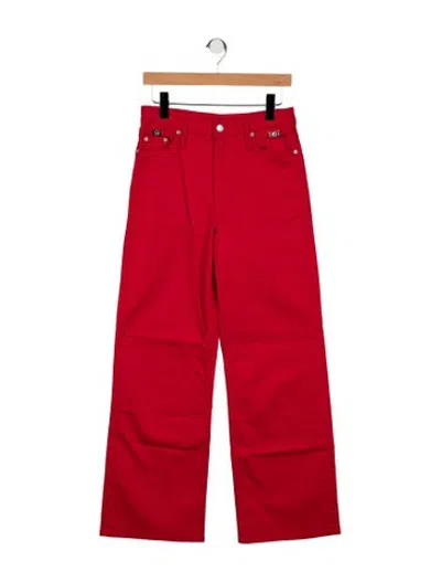 Pre-owned Maje High-rise Wide Leg Jeans In Red