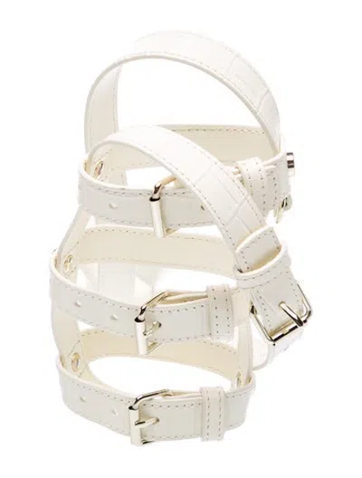 Pre-owned Maje Leather Crossbody Bag In Neutrals