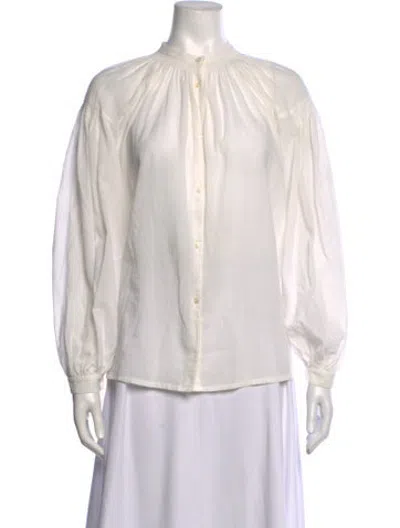 Pre-owned Maje Long Sleeve Blouse In Neutrals