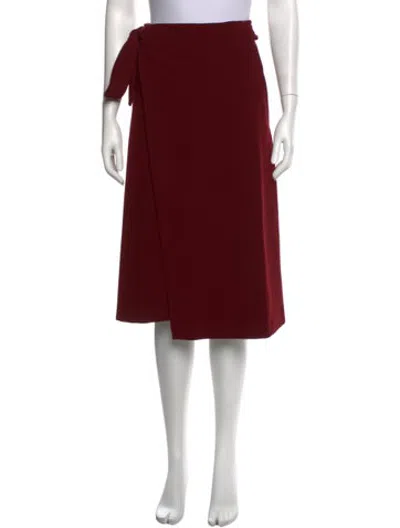 Pre-owned Maje Midi Length Skirt In Burgundy