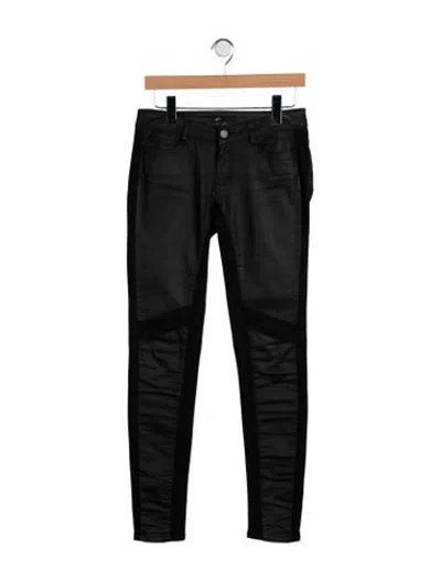 Pre-owned Maje Mid-rise Skinny Leg Jeans In Black