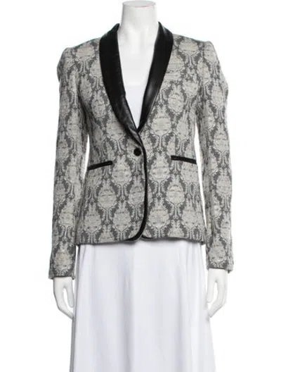 Pre-owned Maje Patterned Blazer In Grey