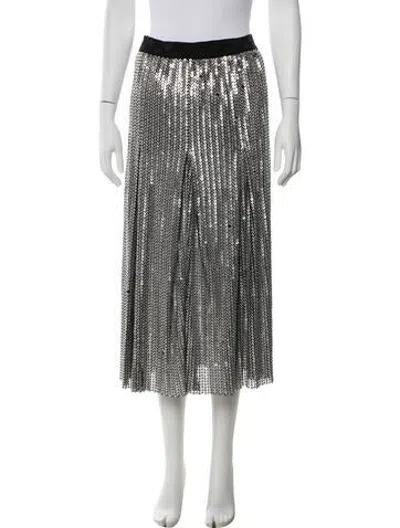 Pre-owned Maje Patterned Midi Length Skirt In Black