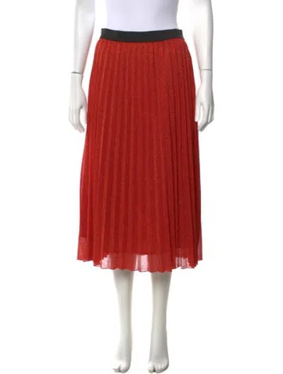 Pre-owned Maje Patterned Midi Length Skirt In Metallic/orange