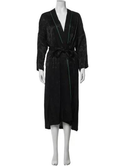 Pre-owned Maje Patterned Robe W/ Tags In Black