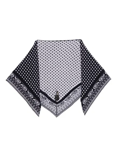 Maje Polka-dot Bandana Scarf In Black