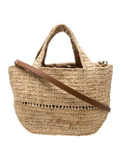 Pre-owned Maje Raffia Crossbody Bag W/ Tags In Neutrals