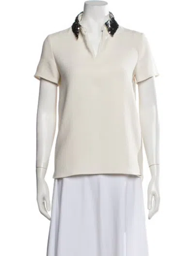 Pre-owned Maje Short Sleeve Polo In Neutrals