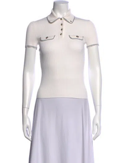 Pre-owned Maje Short Sleeve Polo In White