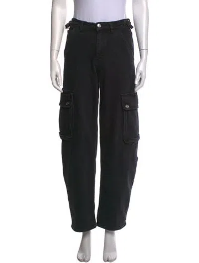 Pre-owned Maje Straight Leg Pants In Black