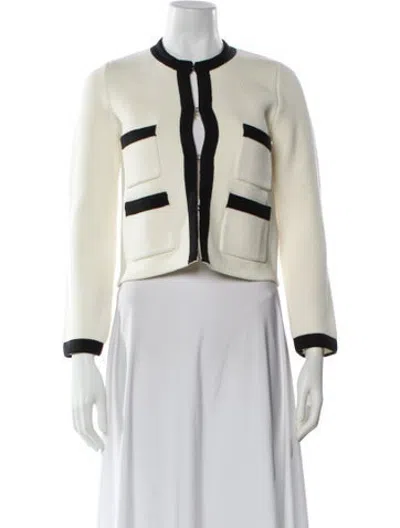 Pre-owned Maje Striped Crew Neck Sweater In Neutrals