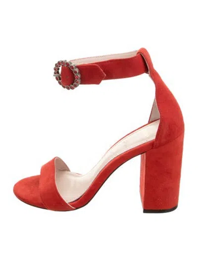 Pre-owned Maje Suede Sandals In Red