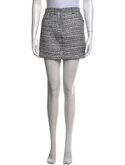 Pre-owned Maje Tweed Pattern Mini Skirt In Silver