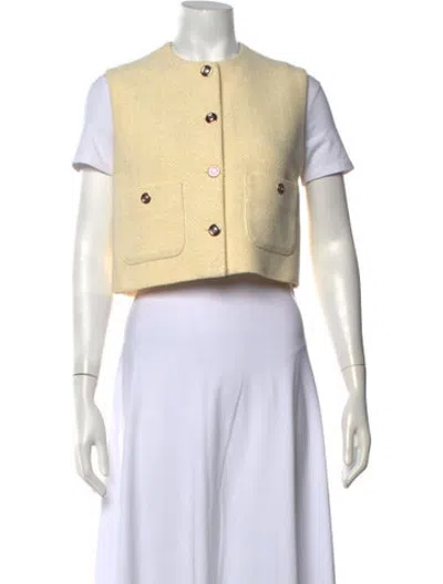 Pre-owned Maje Vest W/ Tags In Neutrals/yellow
