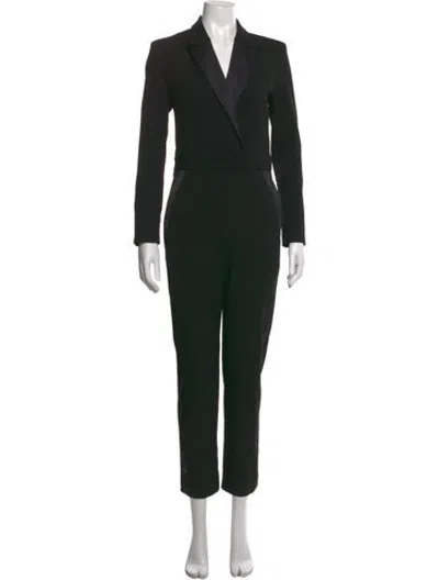 Pre-owned Maje V-neck Jumpsuit In Black