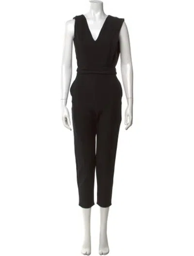 Pre-owned Maje V-neck Jumpsuit In Black