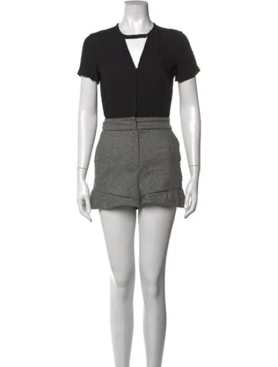 Pre-owned Maje V-neck Romper In Black