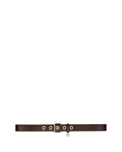 Maje Women's Miss M Spela Leather Heart Charm Belt In Black