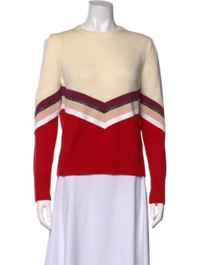 Pre-owned Maje Wool Colorblock Pattern Sweatshirt In Red