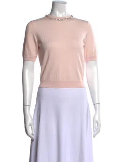 Pre-owned Maje Wool Crew Neck Sweater In Pink
