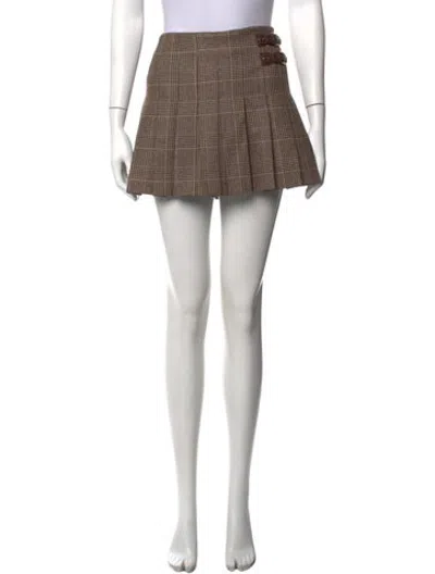 Pre-owned Maje Wool Mini Skirt In Grey