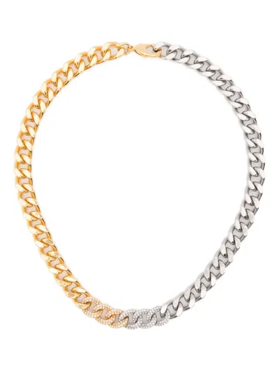 Maje Zirconia Chain Necklace In Gold