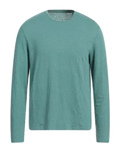 Majestic Filatures Man Sweater Turquoise Size M Linen, Elastane In Blue