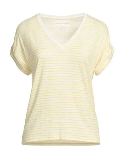 Majestic Filatures Woman T-shirt Light Yellow Size 1 Viscose, Linen, Elastane