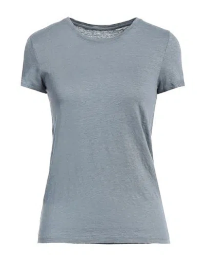 Majestic Filatures Woman T-shirt Slate Blue Size 1 Linen, Elastane