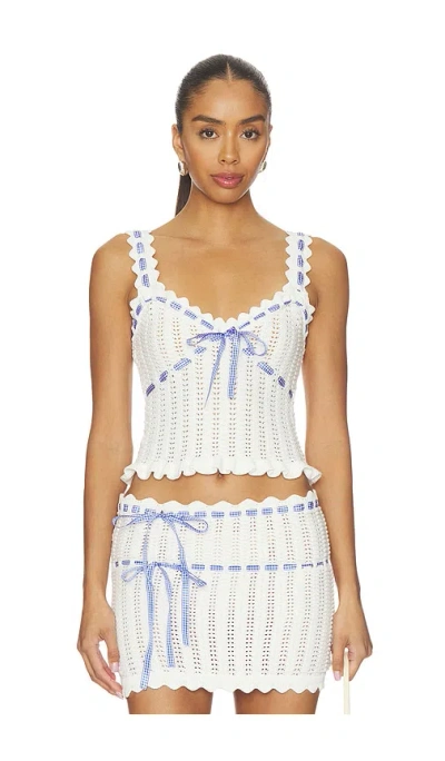 Majorelle Ammelie Pointelle Tank In White