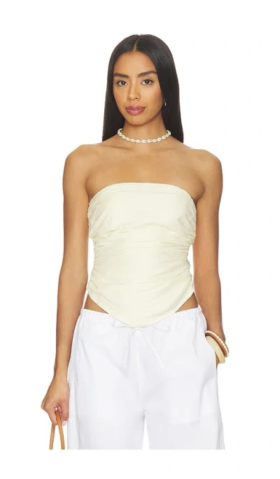 Majorelle Beale Linen Top In Yellow