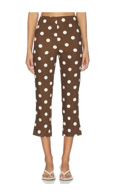 Majorelle Cosette Capri In Brown & White Polka Dot