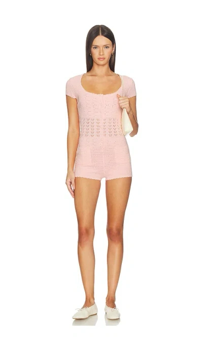 Majorelle Fenella Short Sleeve Romper In Pink