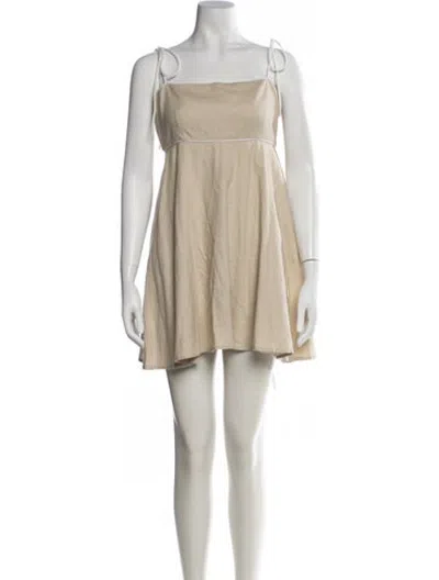 Pre-owned Majorelle Linen Mini Dress In Neutrals