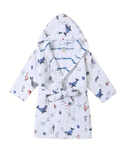Malabar Baby Unisex Hooded Reversible Muslin Robe - Baby, Little Kid, Big Kid In Under The Sea