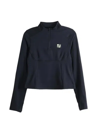 Malbon Dani Cut-out Half-zip Top In Black