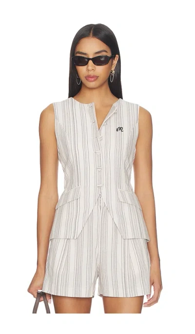 Malbon Keily Vest Top In Cream Stripe