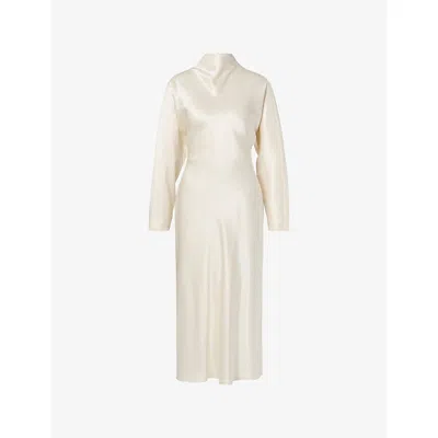 Malina Zora Long Sleeve Midi Dress In White