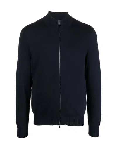 Malo Bomber With Zip And Collar In Blue