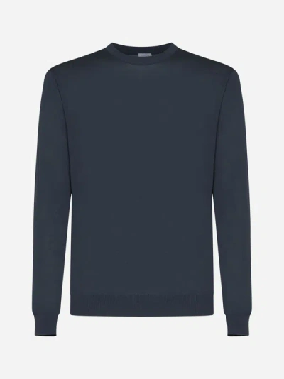 Malo Cotton Jumper In Teal Blue