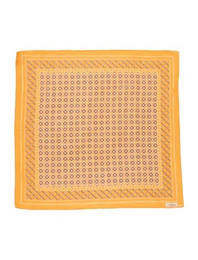Pre-owned Malo Patterned Scarf In Orange