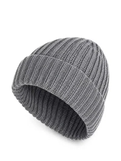Malo Ribbed-knit Beanie Hat In Gray