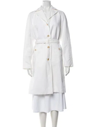 Pre-owned Malo Trench Coat In White